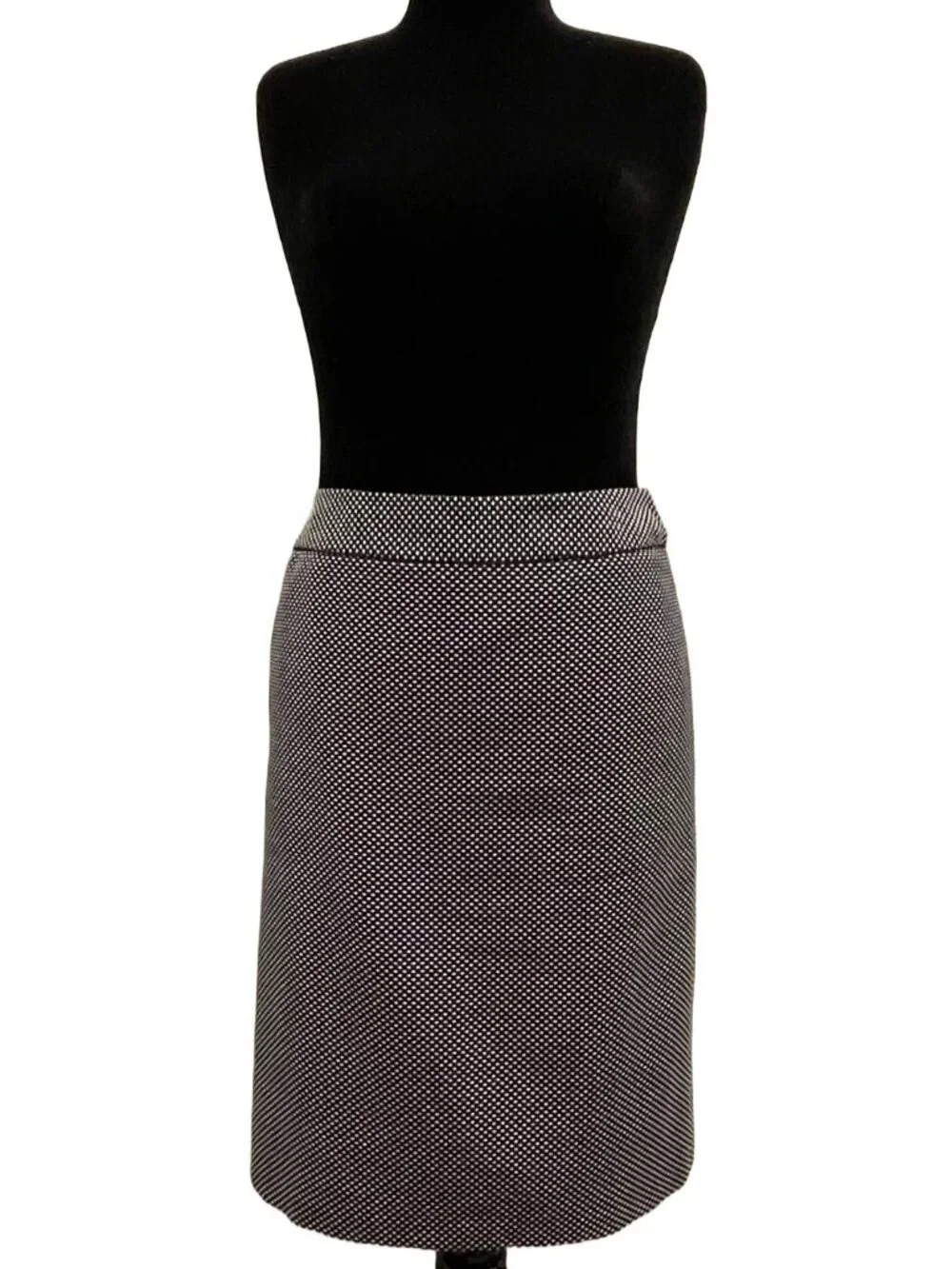 Navy White Polka Dot Pencil Skirt Size 10 Jones New York